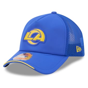 Youth New Era Royal Los Angeles Rams 2026 Sideline Apex 9FORTY Adjustable Trucker Hat