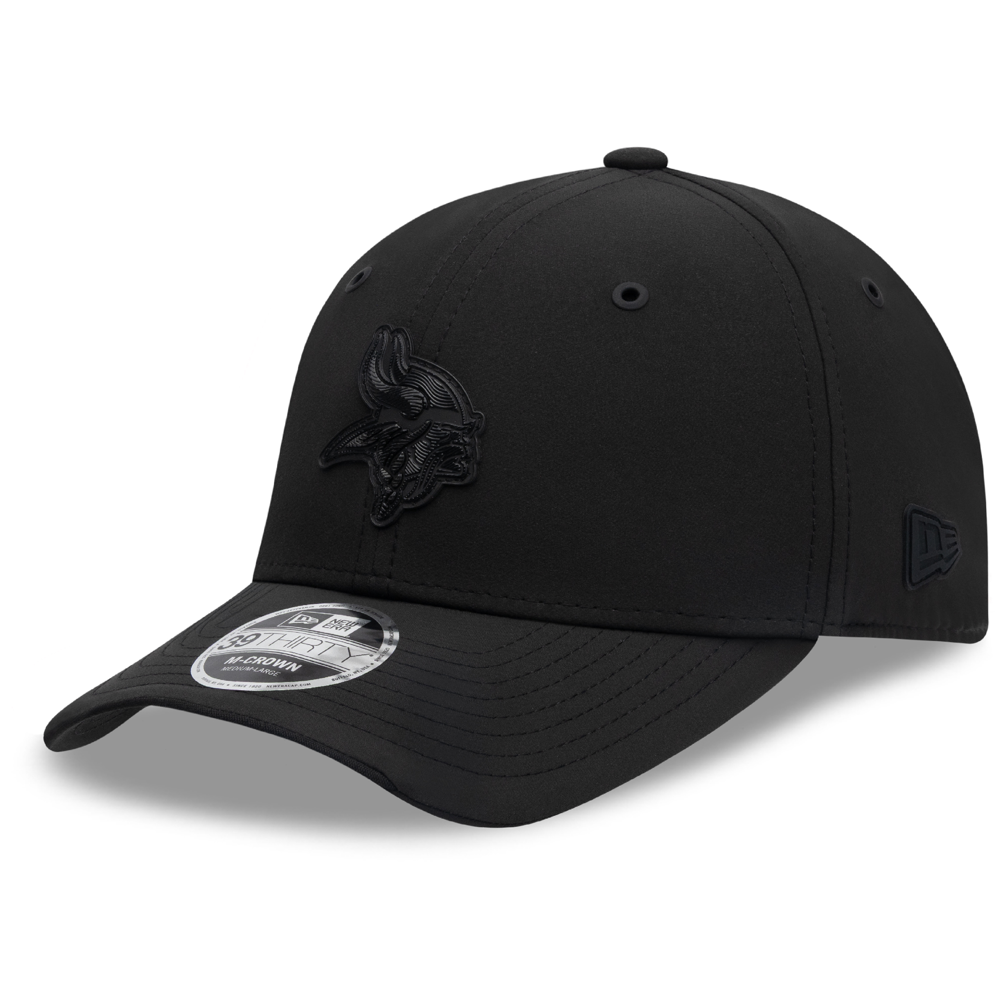 Men's New Era Black Minnesota Vikings 2026 Sideline 39THIRTY M-Crown Stretch Hat