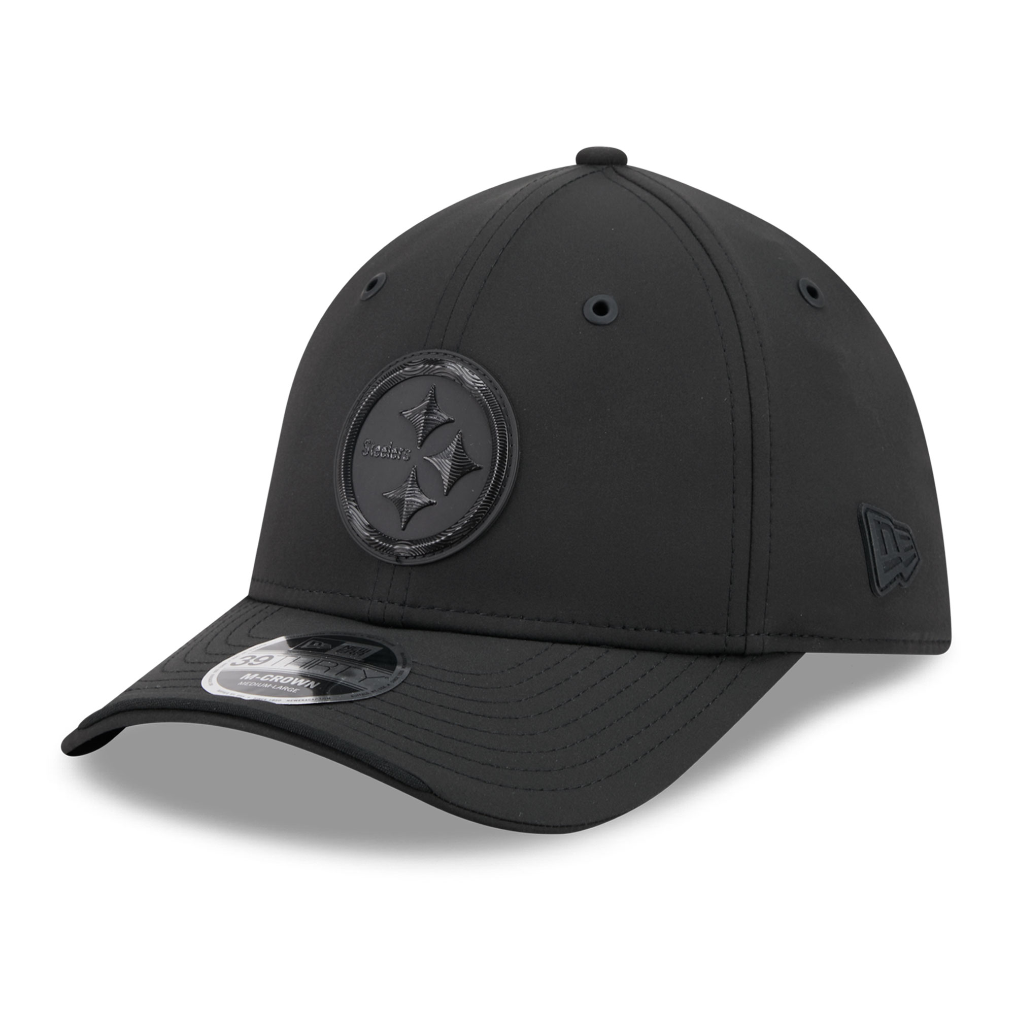 New Era Men's Black Pittsburgh Steelers 2026 Sideline 39THIRTY M-Crown Stretch Hat - Black