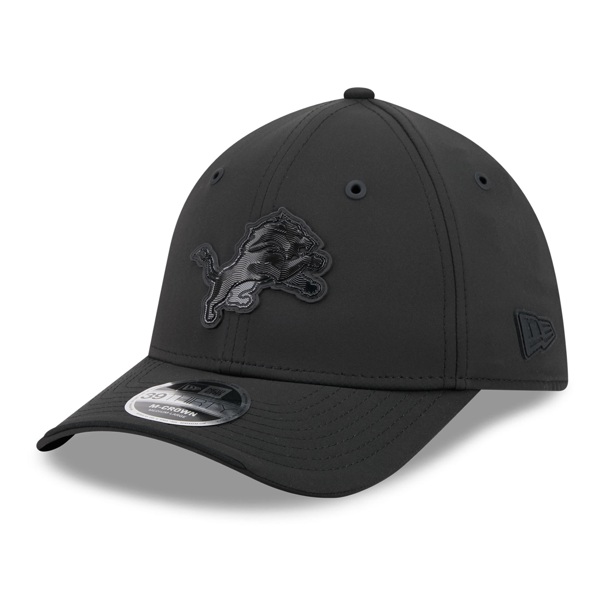 Men's New Era Black Detroit Lions 2026 Sideline 39THIRTY M-Crown Stretch Hat
