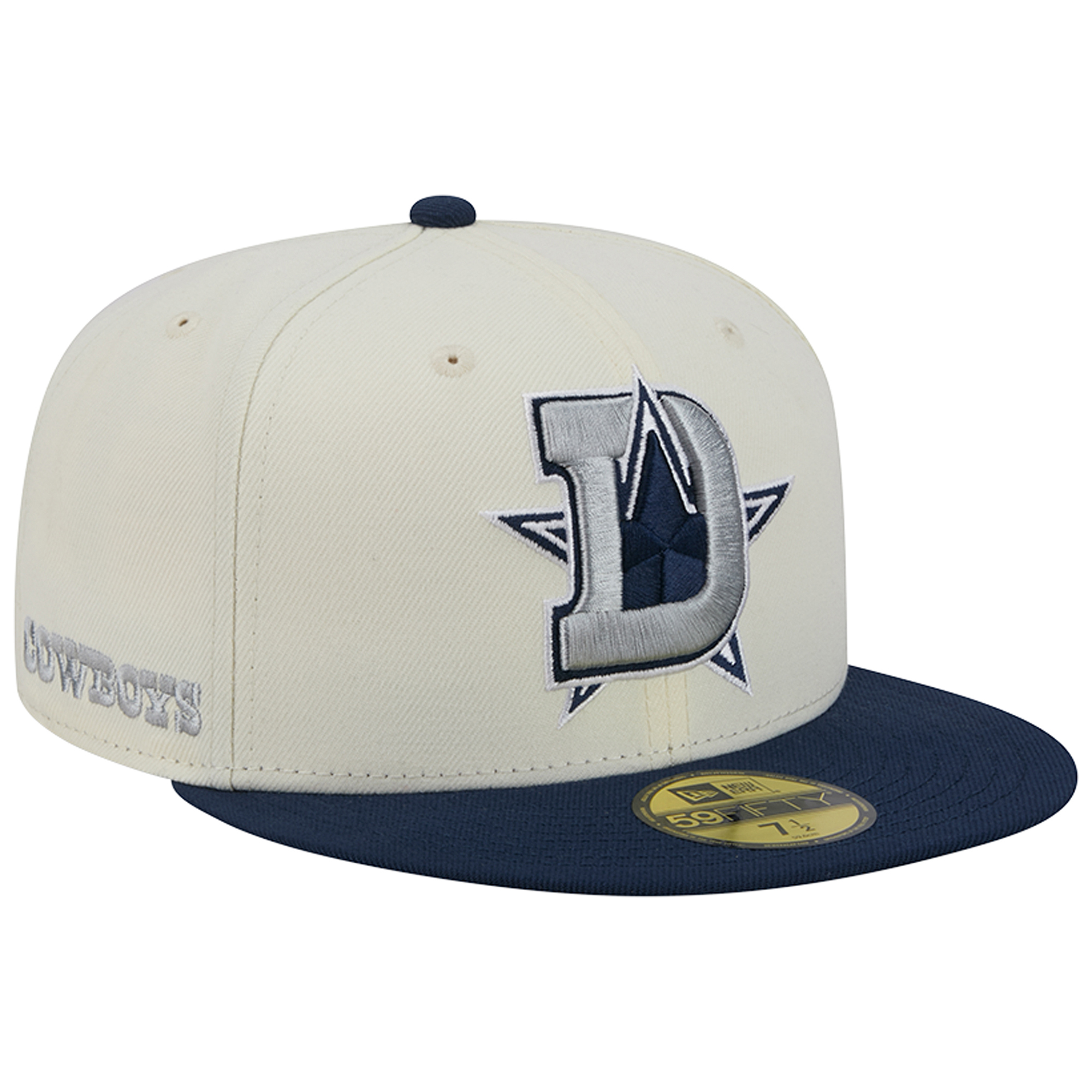 Men's New Era Cream/Navy Dallas Cowboys Deceptor 59FIFTY Fitted Hat
