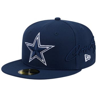 Men's New Era Navy Dallas Cowboys Side Script 59FIFTY Fitted Hat