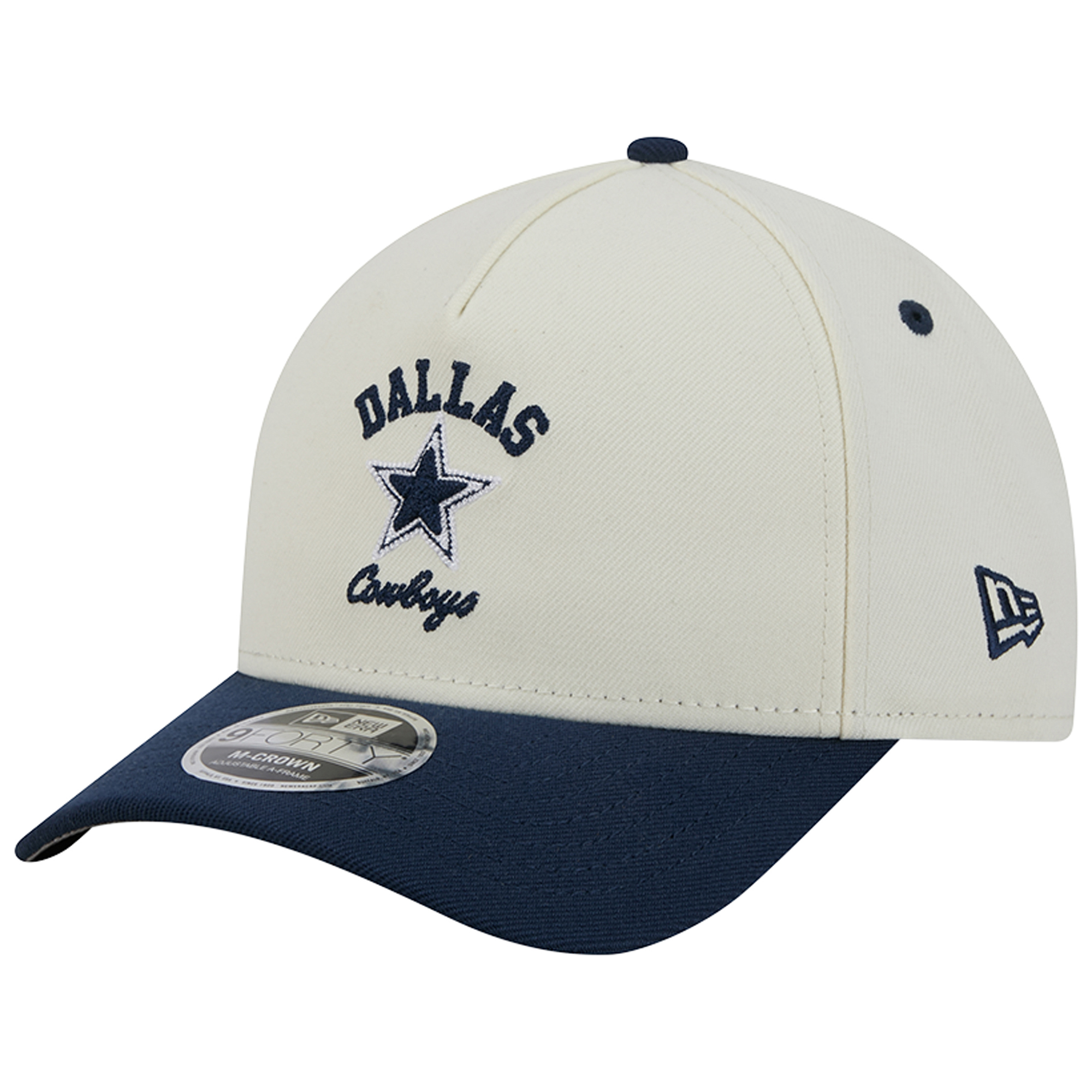 Men's New Era Cream/Navy Dallas Cowboys Arch 9FORTY M-Crown A-Frame Adjustable Hat