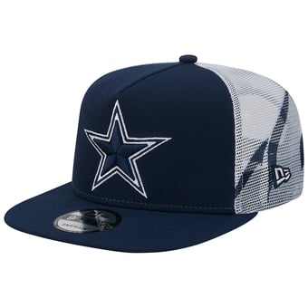 Men's New Era Navy Dallas Cowboys Mesh A-Frame 9FIFTY Snapback Trucker Hat