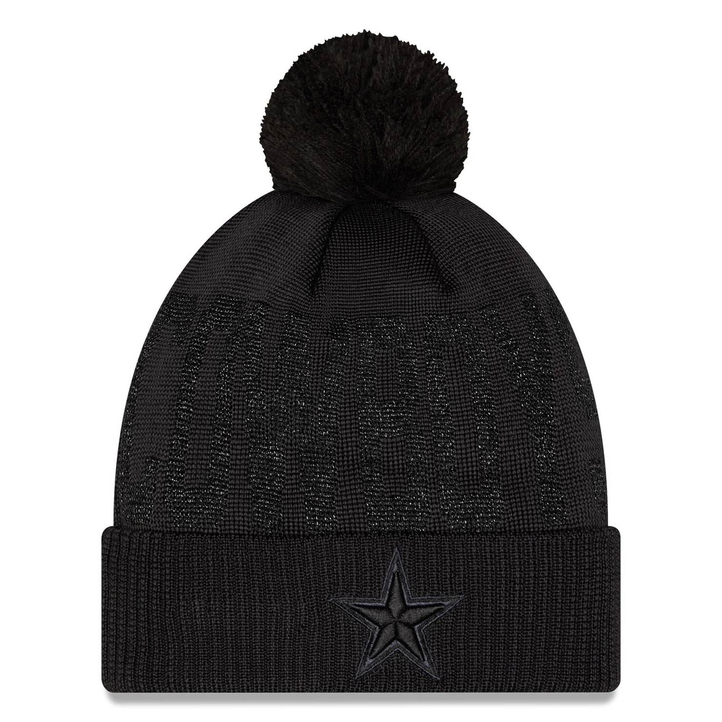 Women's New Era Black Dallas Cowboys Shimmer Knit Hat with Pom
