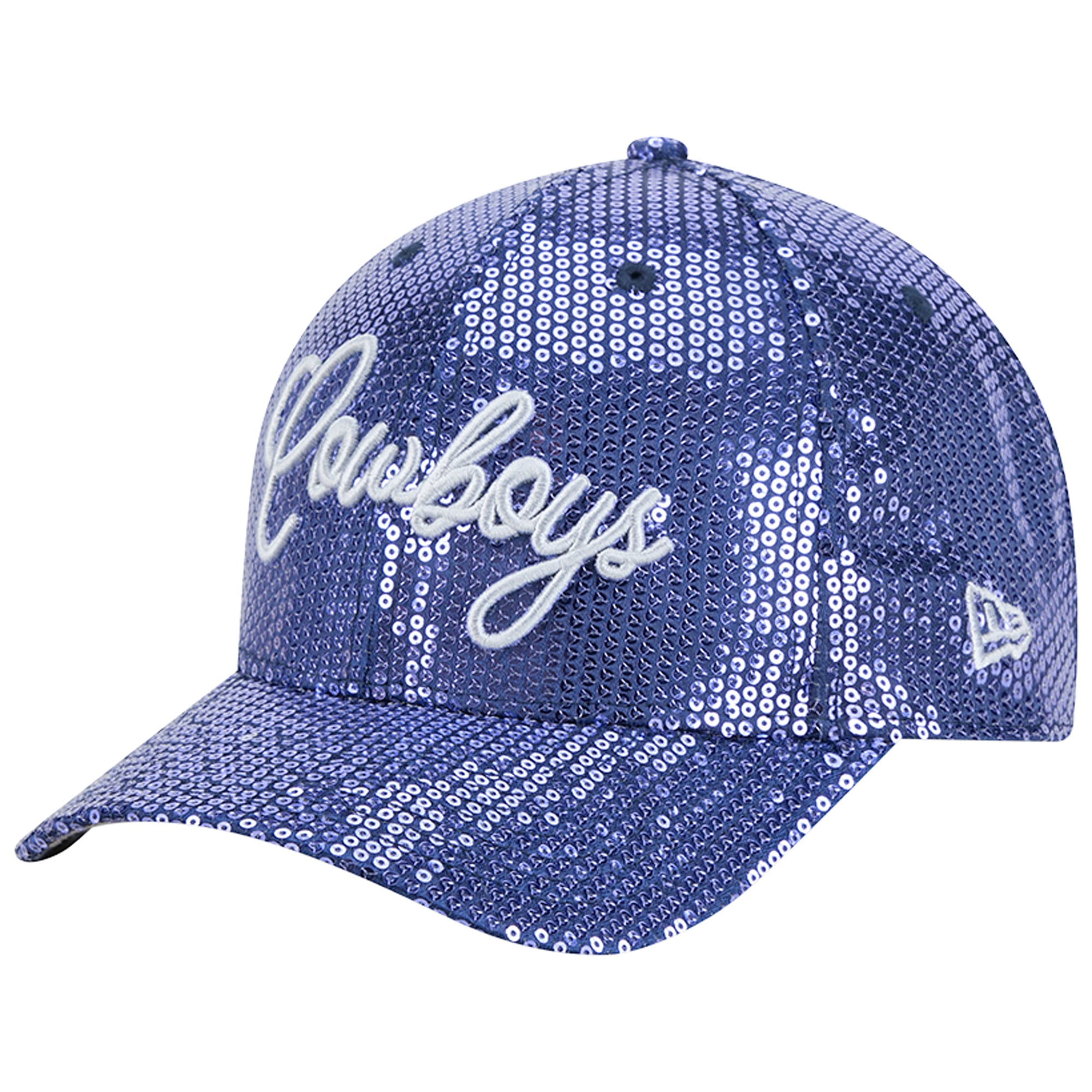 Women's New Era Navy Dallas Cowboys Sequin Script 9FORTY Adjustable Hat