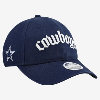 Women's New Era Navy Dallas Cowboys Gothic Font 9FORTY M-Crown Adjustable Hat