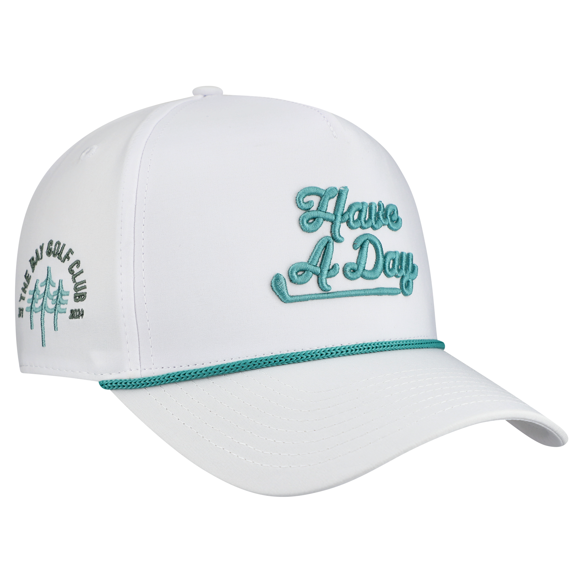 Men's Breezy Golf White The Bay Golf Club Have a Day Rope Adjustable Hat