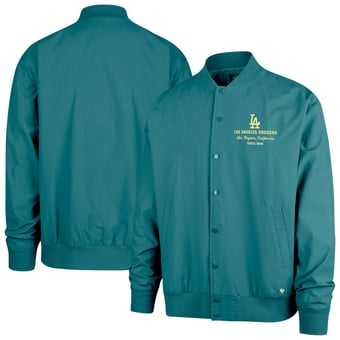 Men's '47  Hunter Green Los Angeles Dodgers Anderson Twill Full-Snap Bomber Jacket