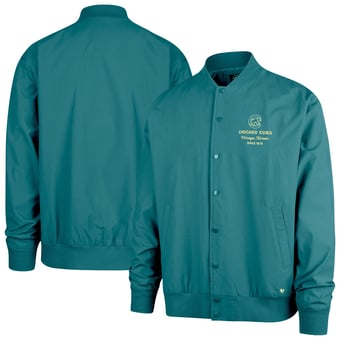 Men's '47  Hunter Green Chicago Cubs Anderson Twill Full-Snap Bomber Jacket