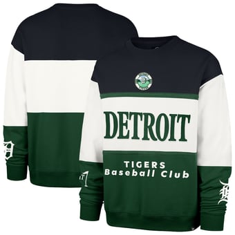 Men's '47  Green Detroit Tigers Tee Up Maximalist Fleece Sweatshirt