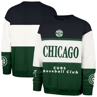 Men's '47  Green Chicago Cubs Tee Up Maximalist Fleece Sweatshirt