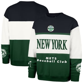 Men's '47  Green New York Mets Tee Up Maximalist Fleece Sweatshirt