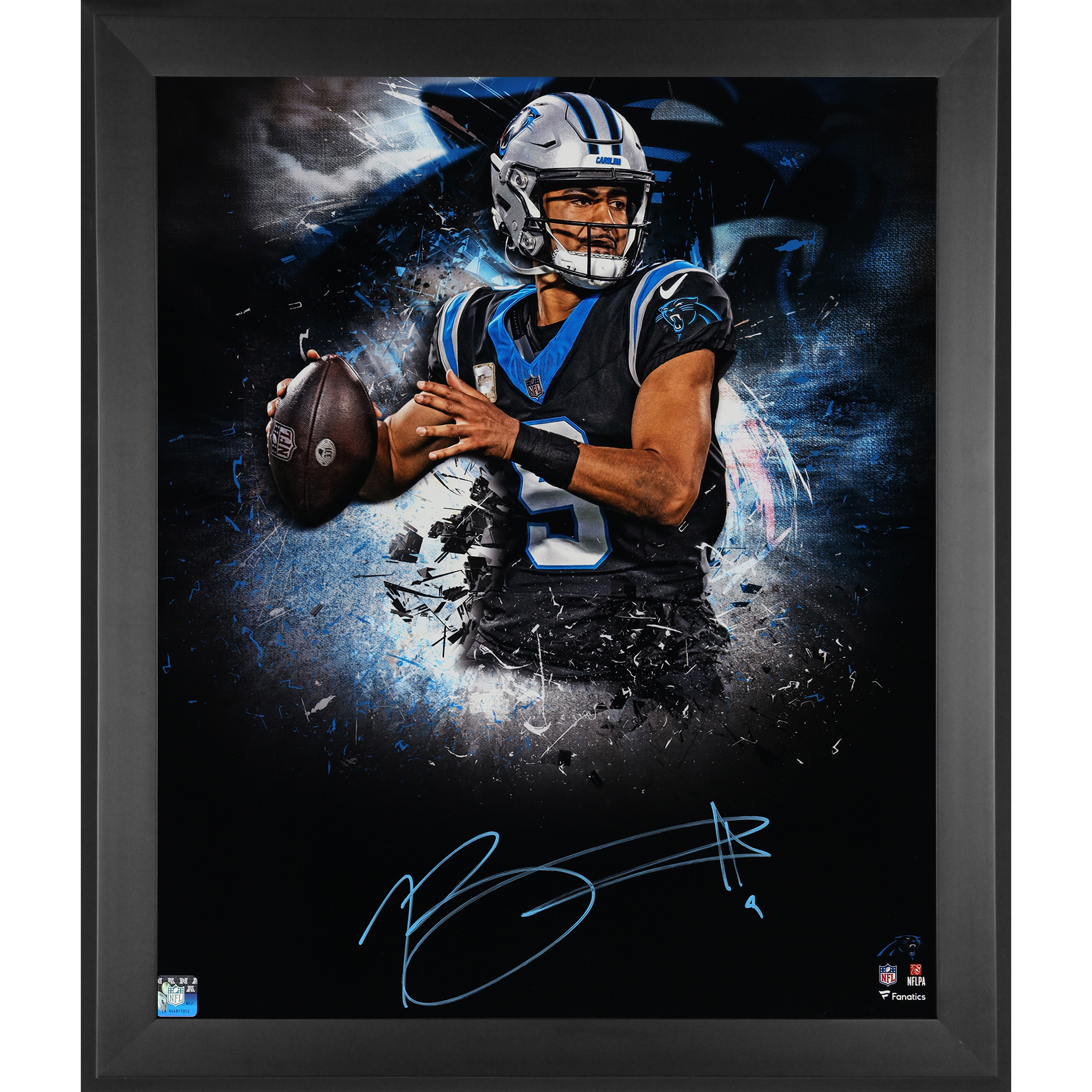 Bryce Young Carolina Panthers Autographed Framed 20" x 24" In Focus Photograph