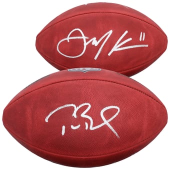 Tom Brady & Julian Edelman New England Patriots Autographed Wilson Duke Full Color Football