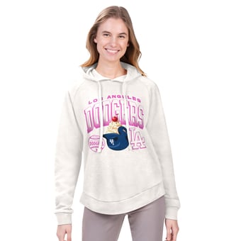 Women's G-III 4Her by Carl Banks  Cream Los Angeles Dodgers Ice Cream Angel Raglan Fleece Hoodie
