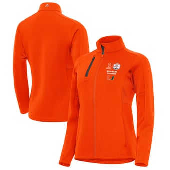 Women's Antigua Orange Miami Hurricanes College Football Playoff 2026 Fiesta Bowl Champions Generation Full-Zip Jacket