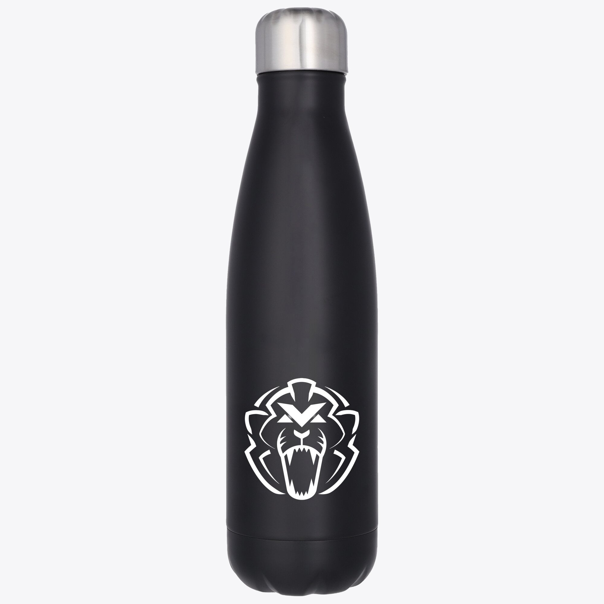 Unleash the Lion Logo Edelstahl-Trinkflasche (500 ml) – Schwarz