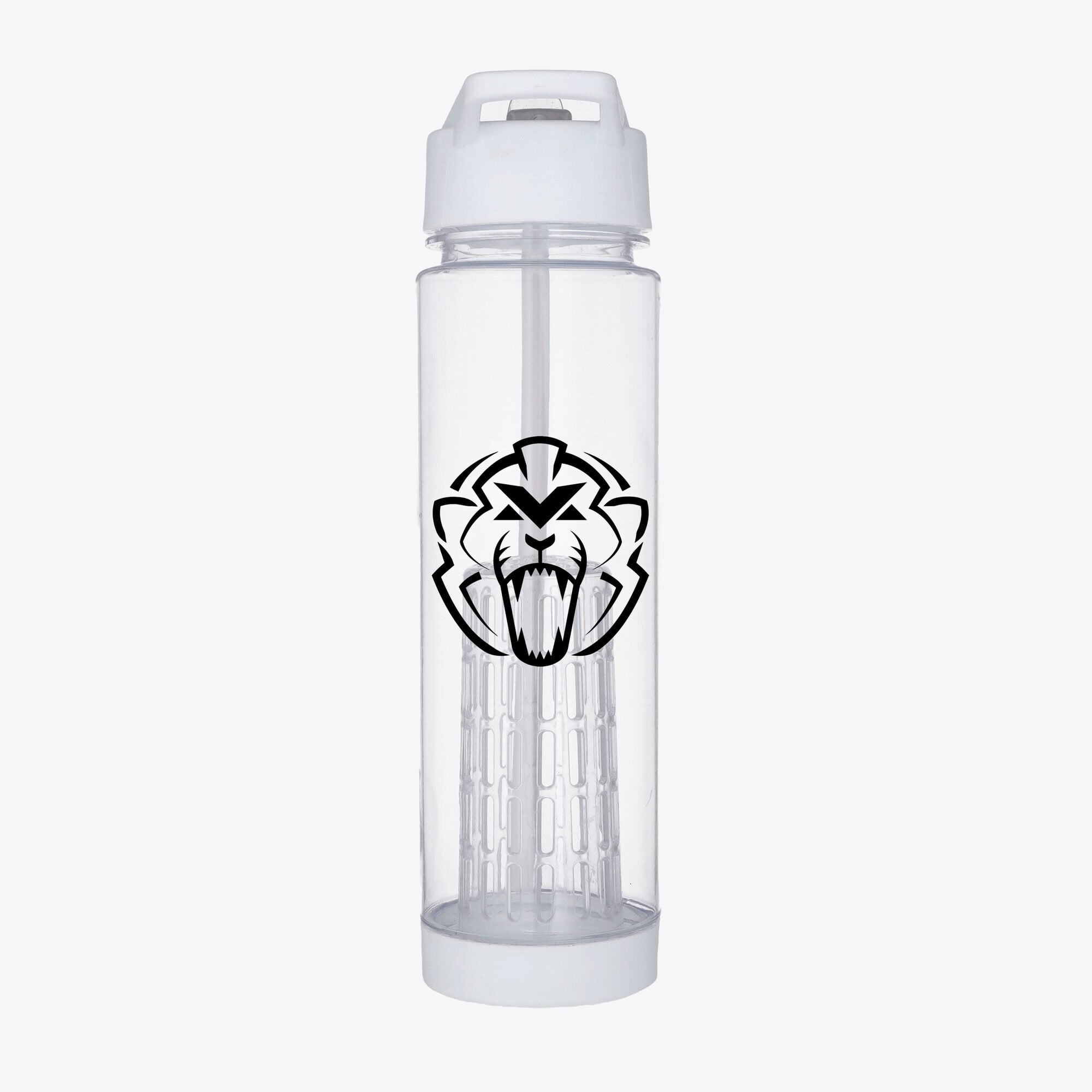 Unleash the Lion Logo Transparente Kunststoff-Trinkflasche (650 ml) – Weiß