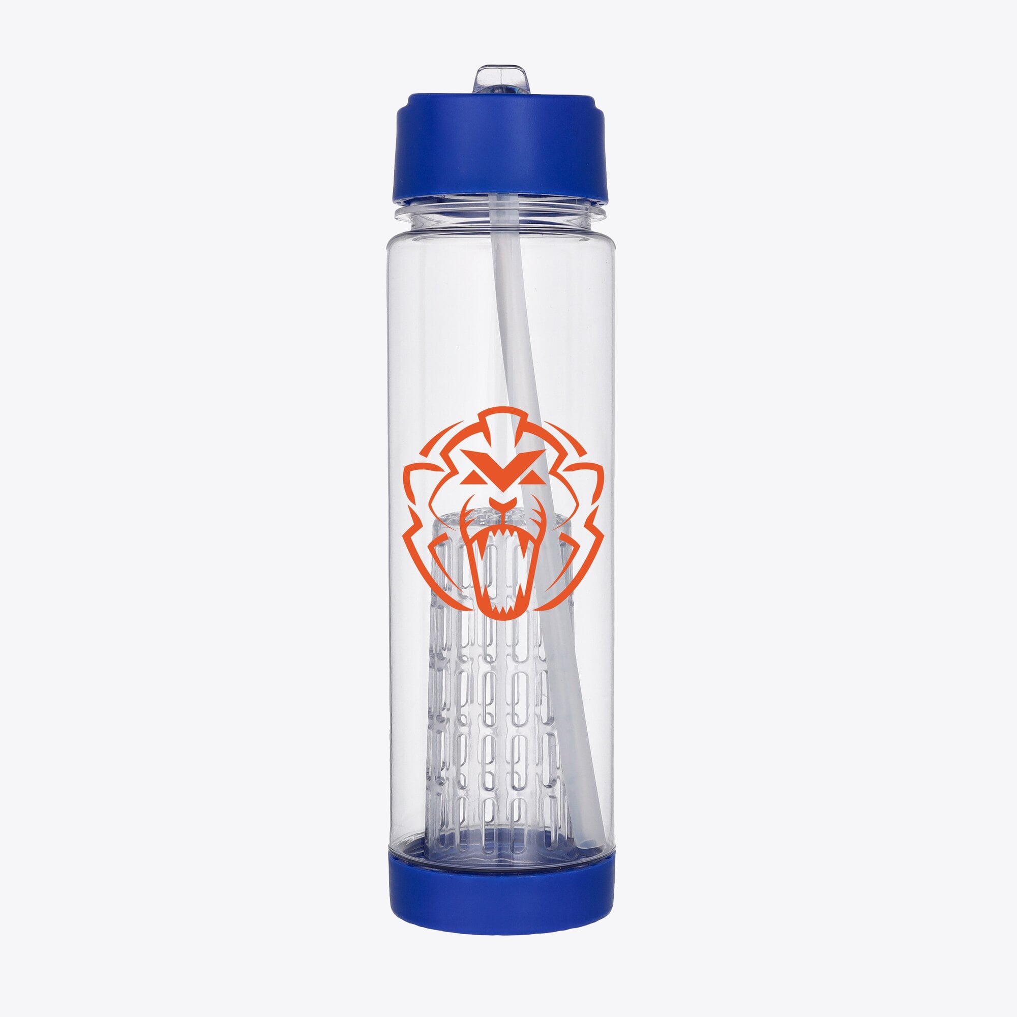 Unleash the Lion Logo Transparente Kunststoff-Trinkflasche (650 ml) – Marineblau