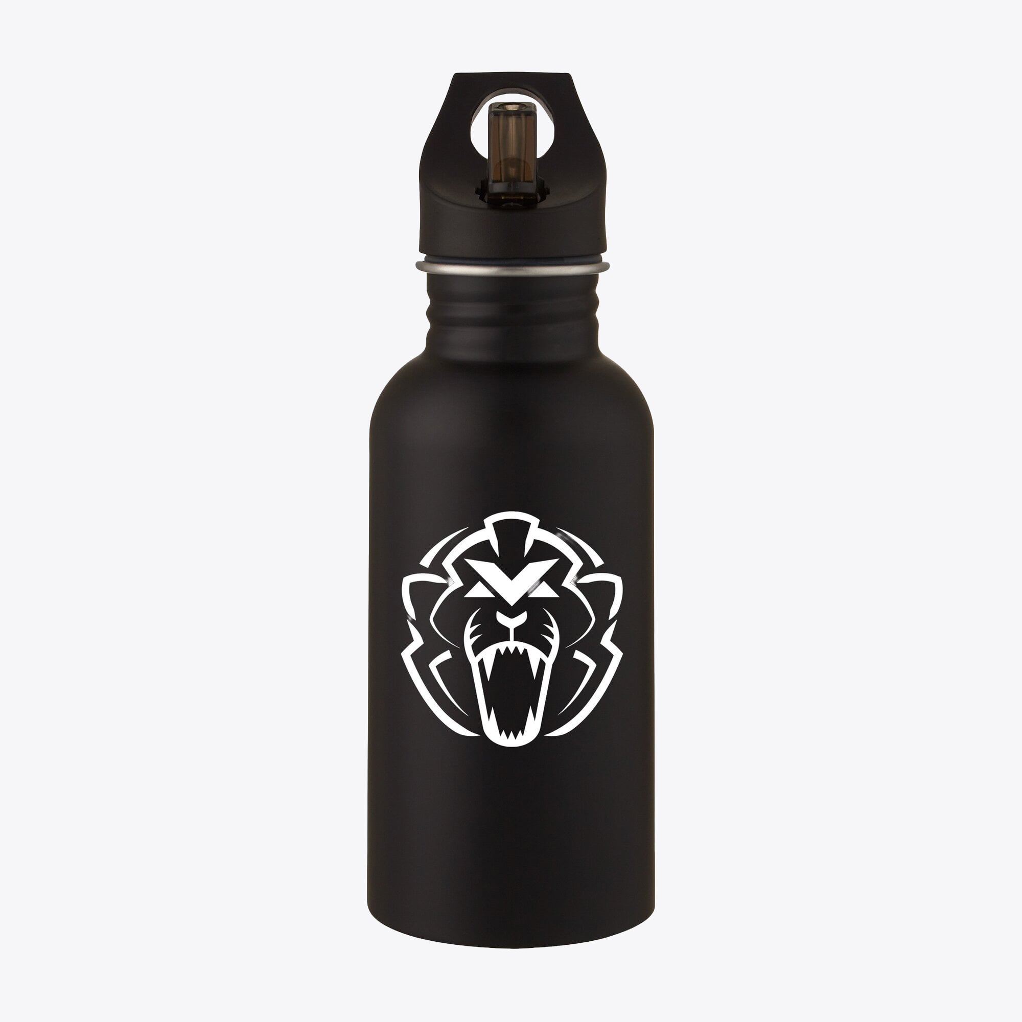 Unleash the Lion Logo Edelstahl-Trinkflasche (500 ml) – Schwarz