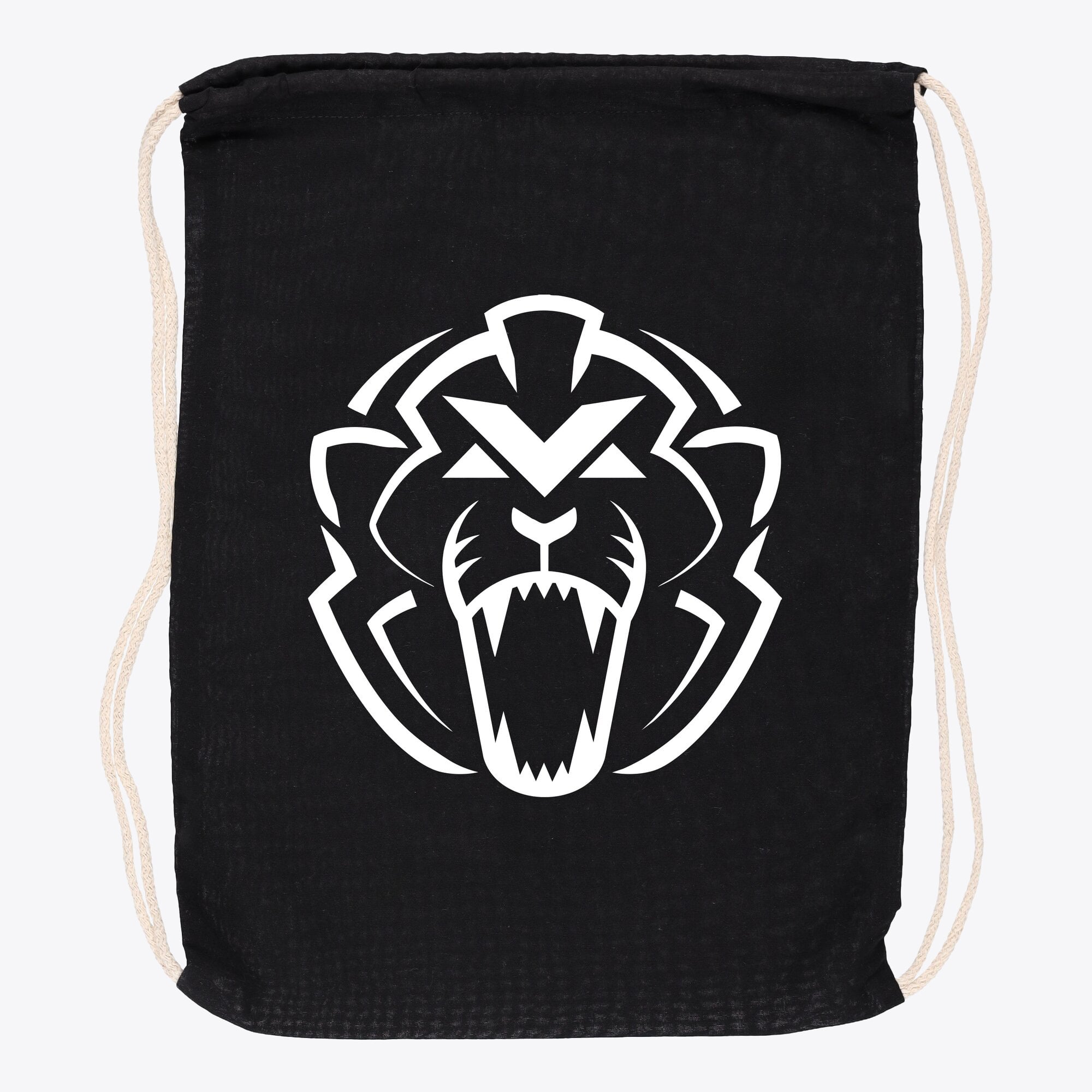 Unleash the Lion Logo Turnbeutel – Schwarz