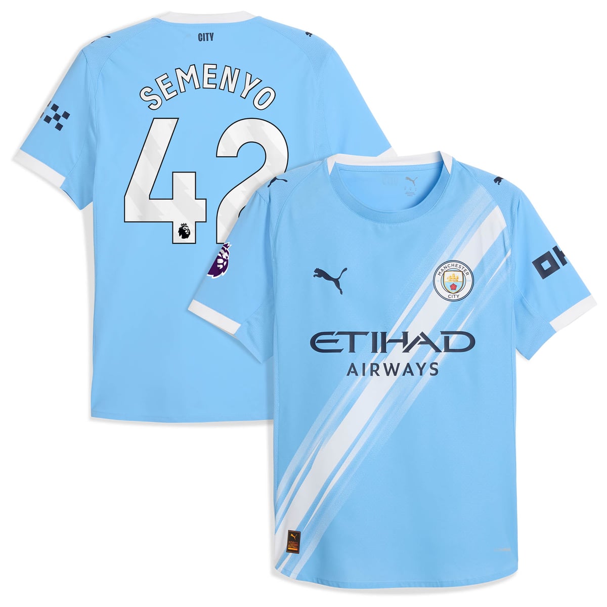 Maillot Manchester City PUMA Domicile Authentic 2025-26 avec flocage Semenyo 42