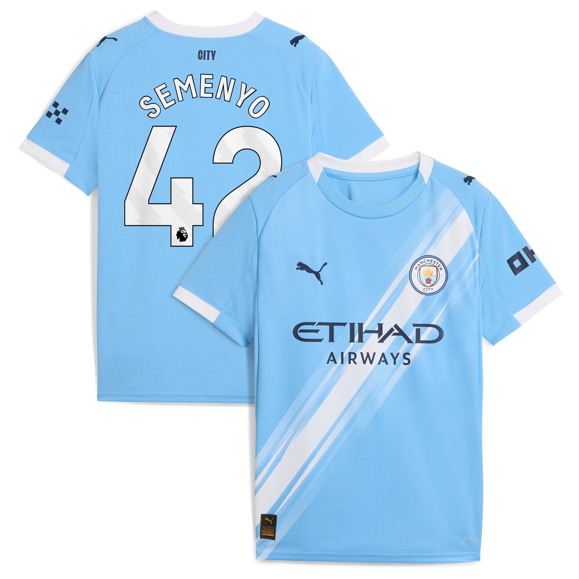 Maillot Manchester City PUMA Domicile 2025-26 - Enfant avec flocage Semenyo 42