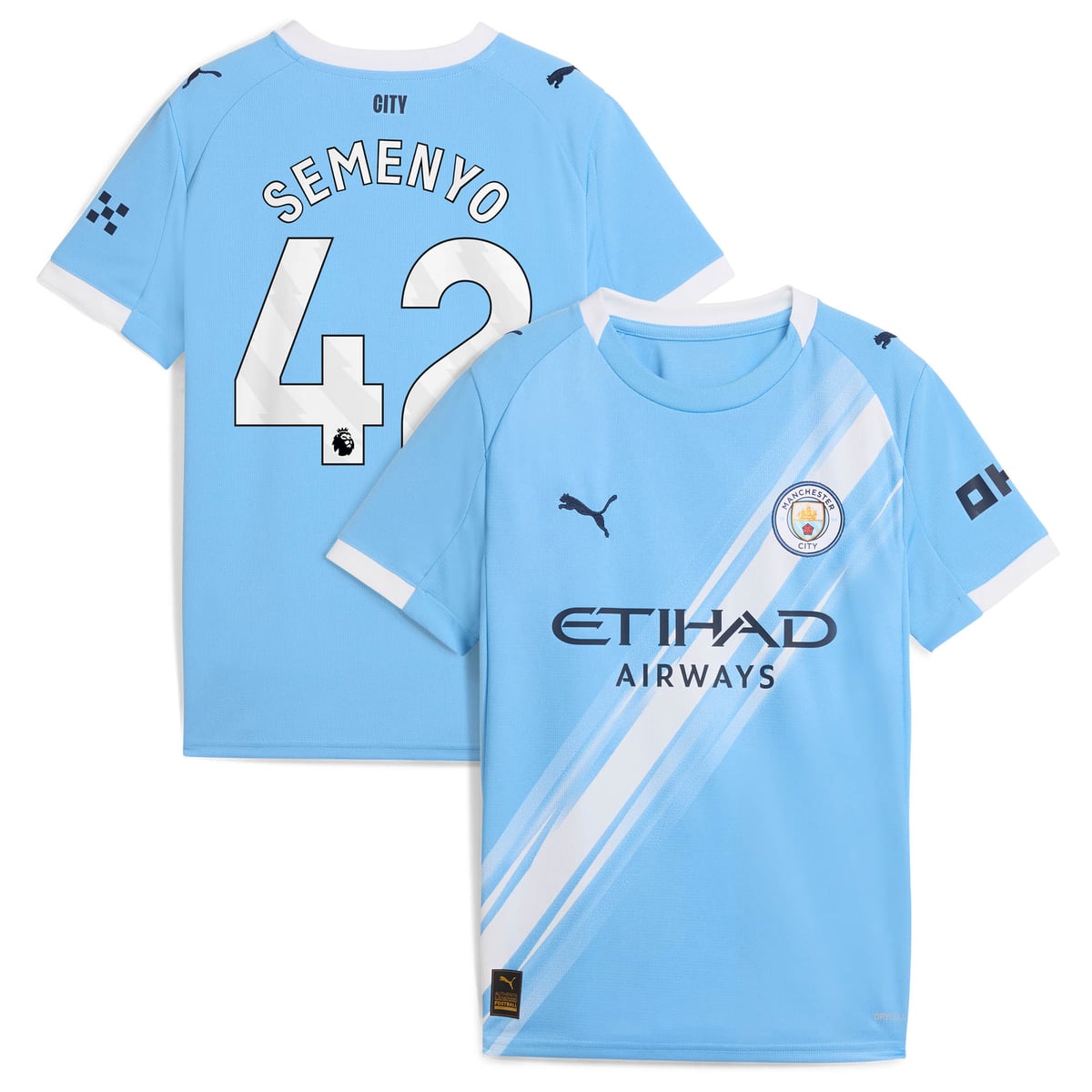 Maillot Manchester City PUMA Domicile 2025-26 - Enfant avec flocage Semenyo 42