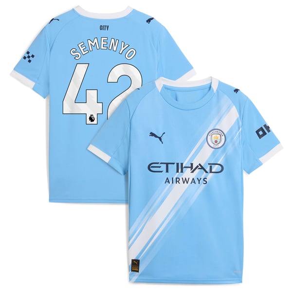 Maillot Manchester City PUMA Domicile 2025-26 - Enfant avec flocage Semenyo 42