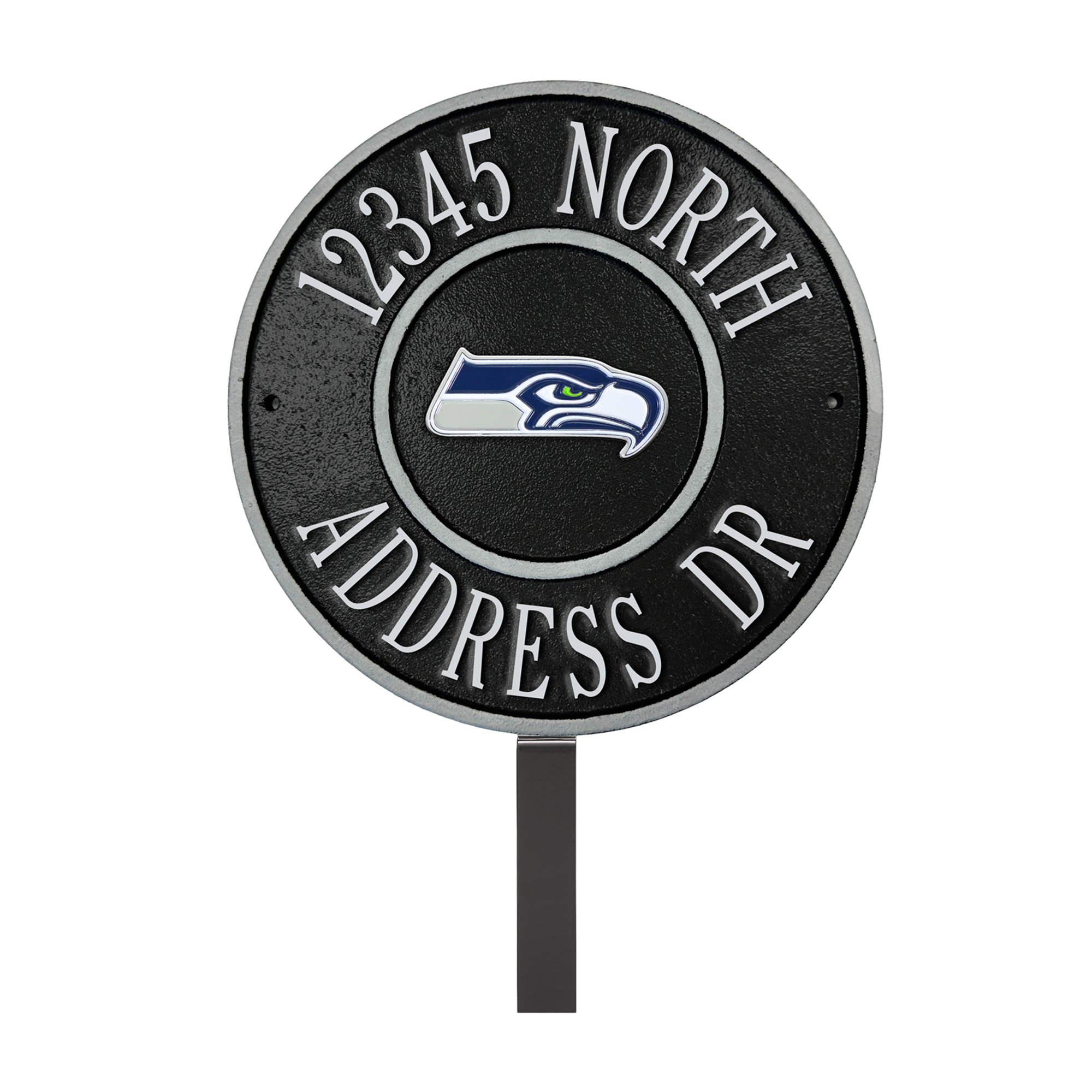 Seattle Seahawks 9" Round Personalized Logo Address Plaque Sign
