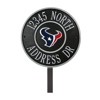 Houston Texans 9" Round Personalized Logo Address Plaque Sign