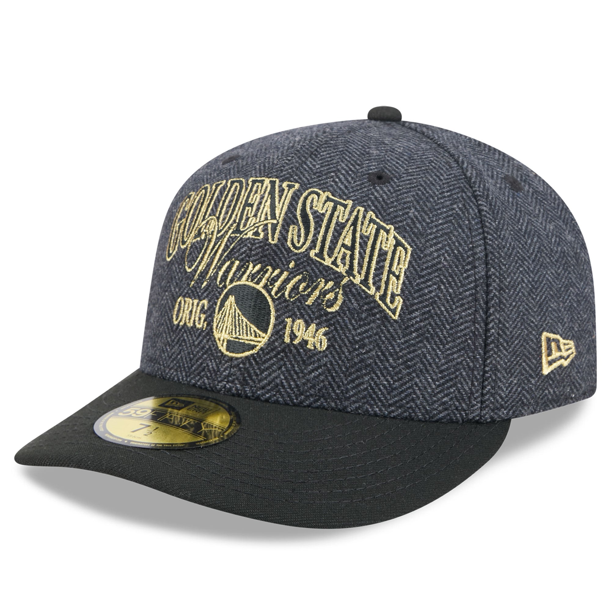 Men's New Era Charcoal/Black Golden State Warriors Faux Wool 59FIFTY Fitted Hat