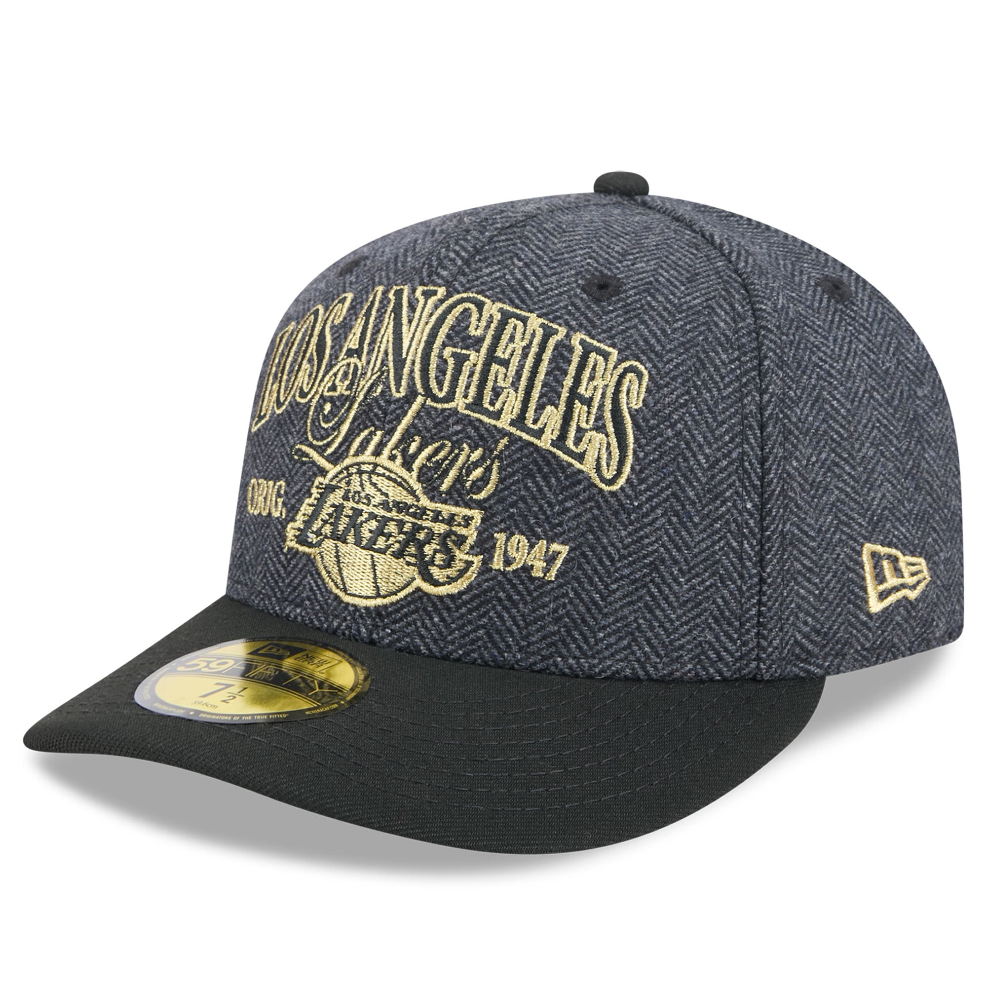 Men's New Era Charcoal/Black Los Angeles Lakers Faux Wool 59FIFTY Fitted Hat