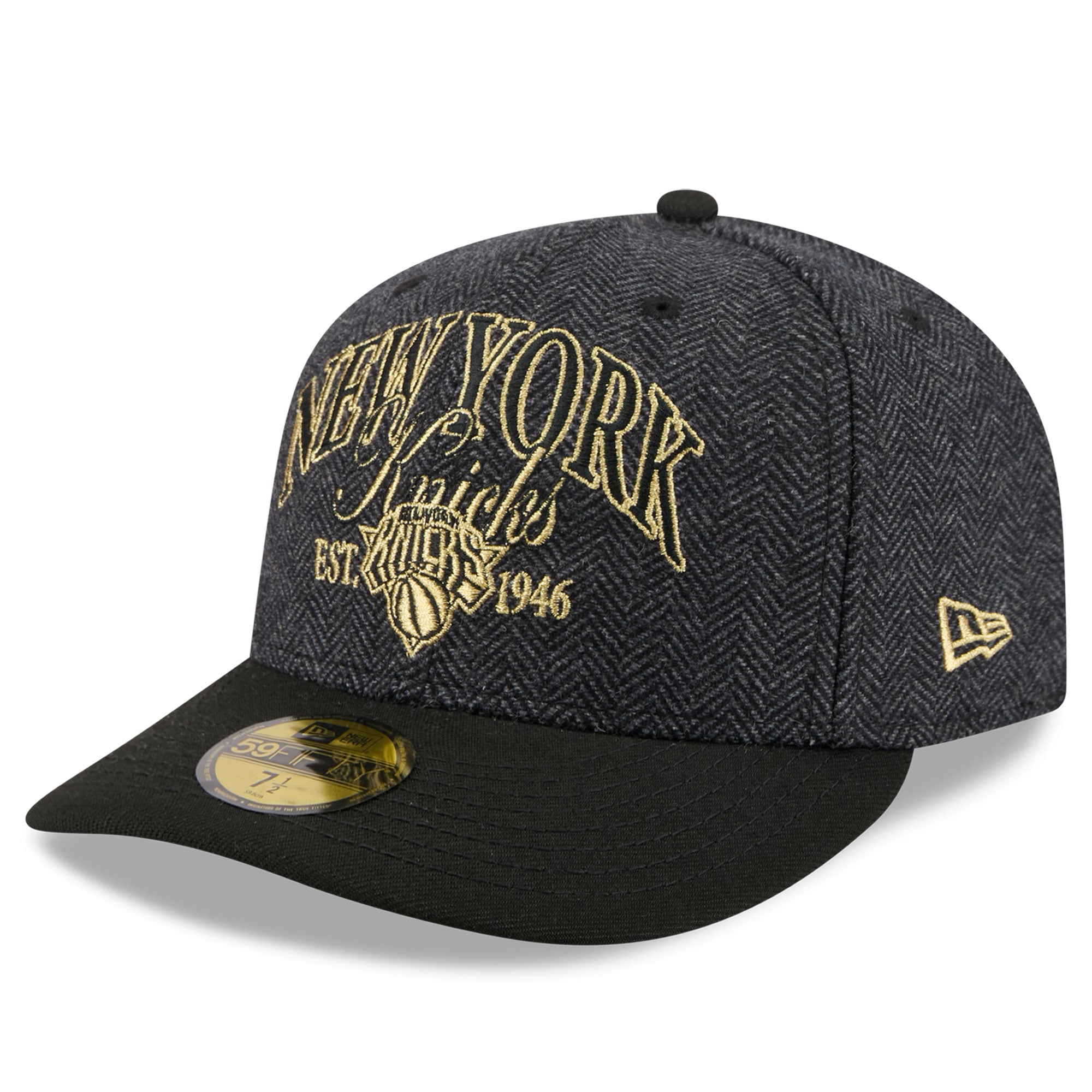 Men's New Era Charcoal/Black New York Knicks Faux Wool 59FIFTY Fitted Hat