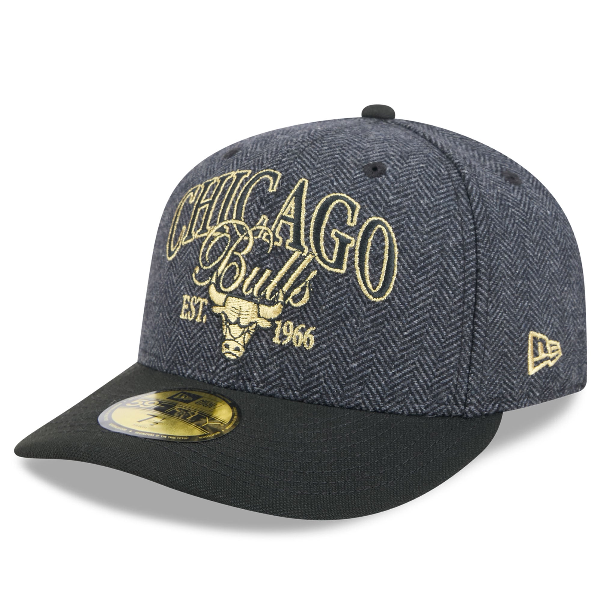 Men's New Era Charcoal/Black Chicago Bulls Faux Wool 59FIFTY Fitted Hat
