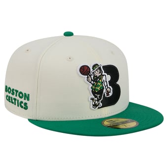 Men's New Era Cream/Kelly Green Boston Celtics Deceptor 59FIFTY Fitted Hat