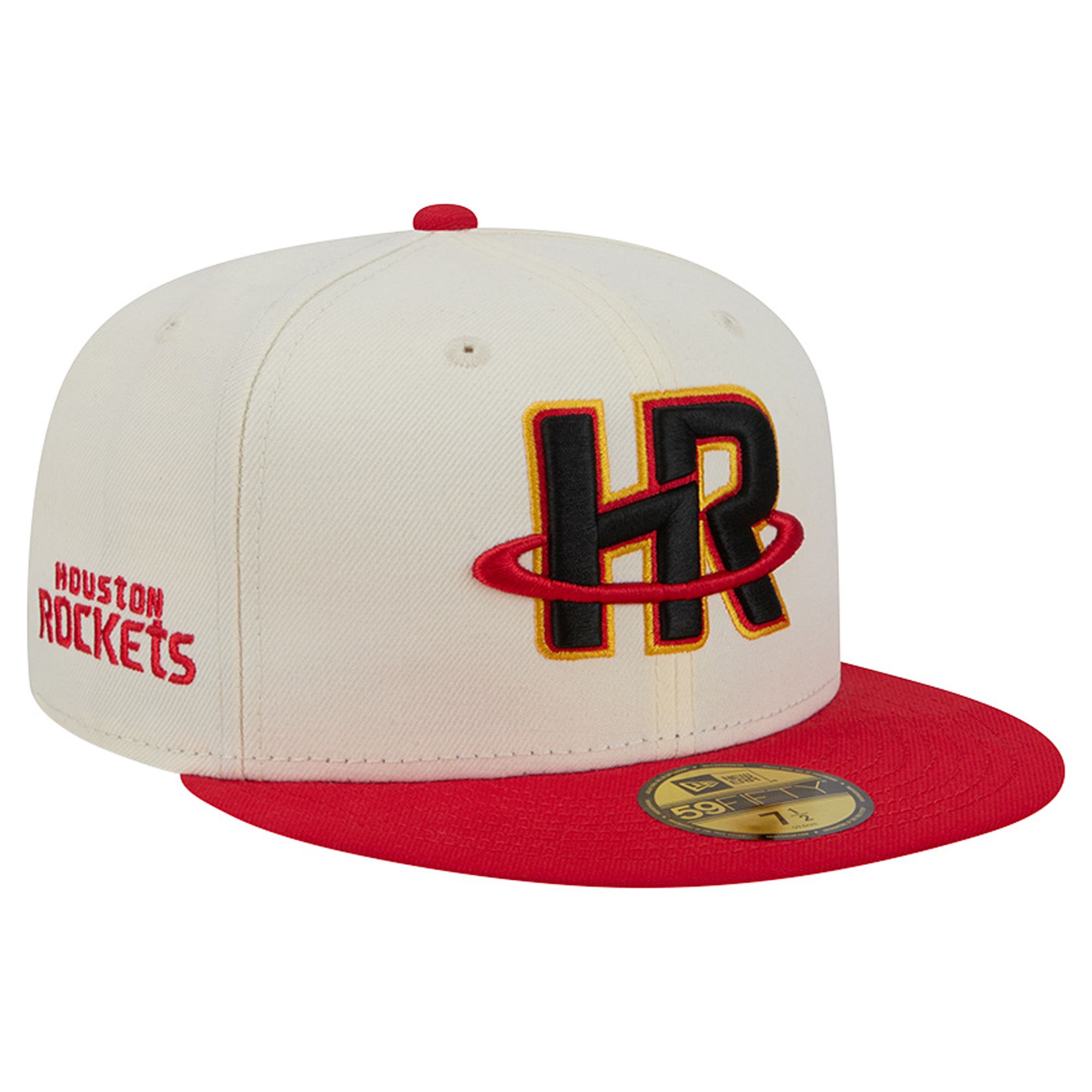 Men's New Era Cream/Red Houston Rockets Deceptor 59FIFTY Fitted Hat