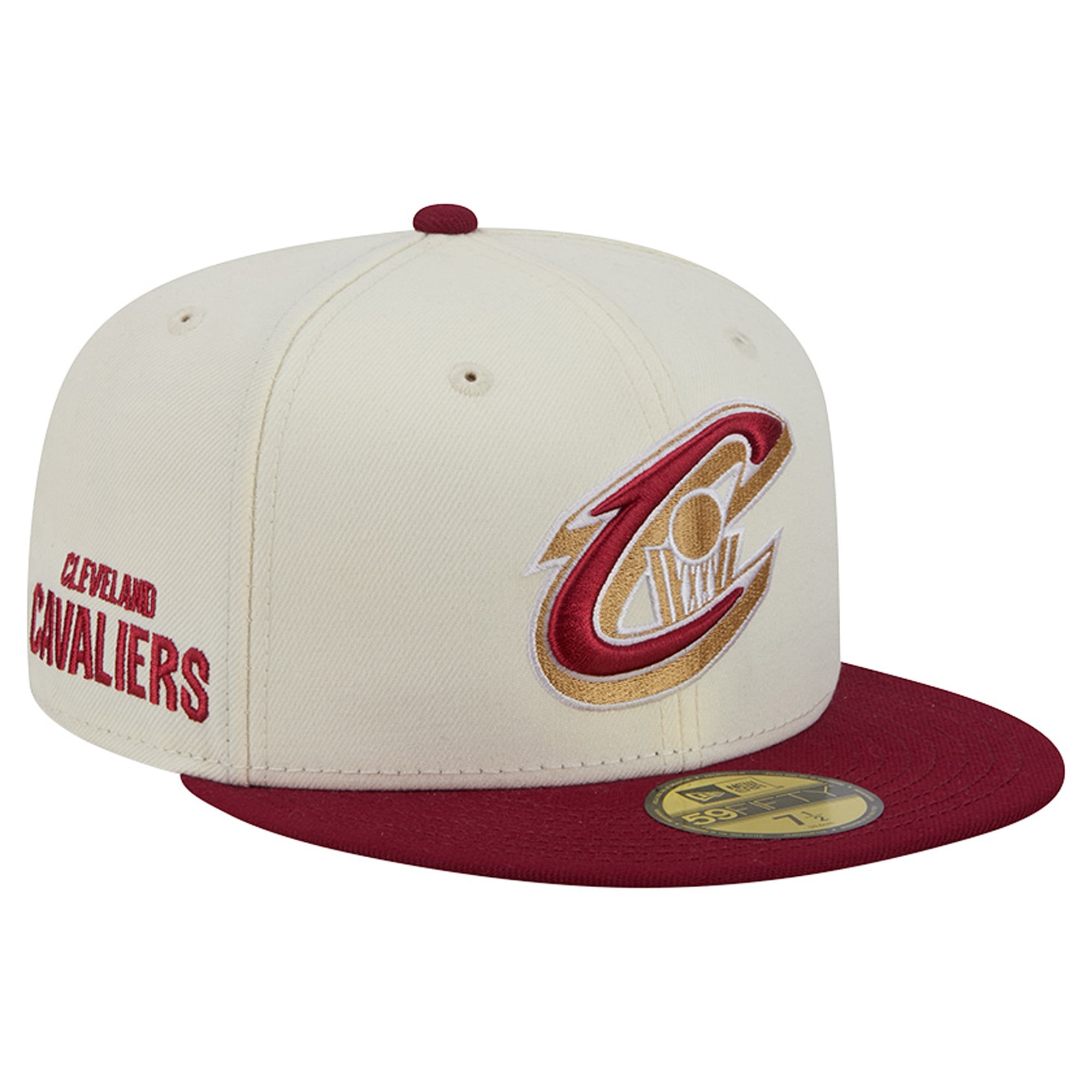 Men's New Era Cream/Wine Cleveland Cavaliers Deceptor 59FIFTY Fitted Hat