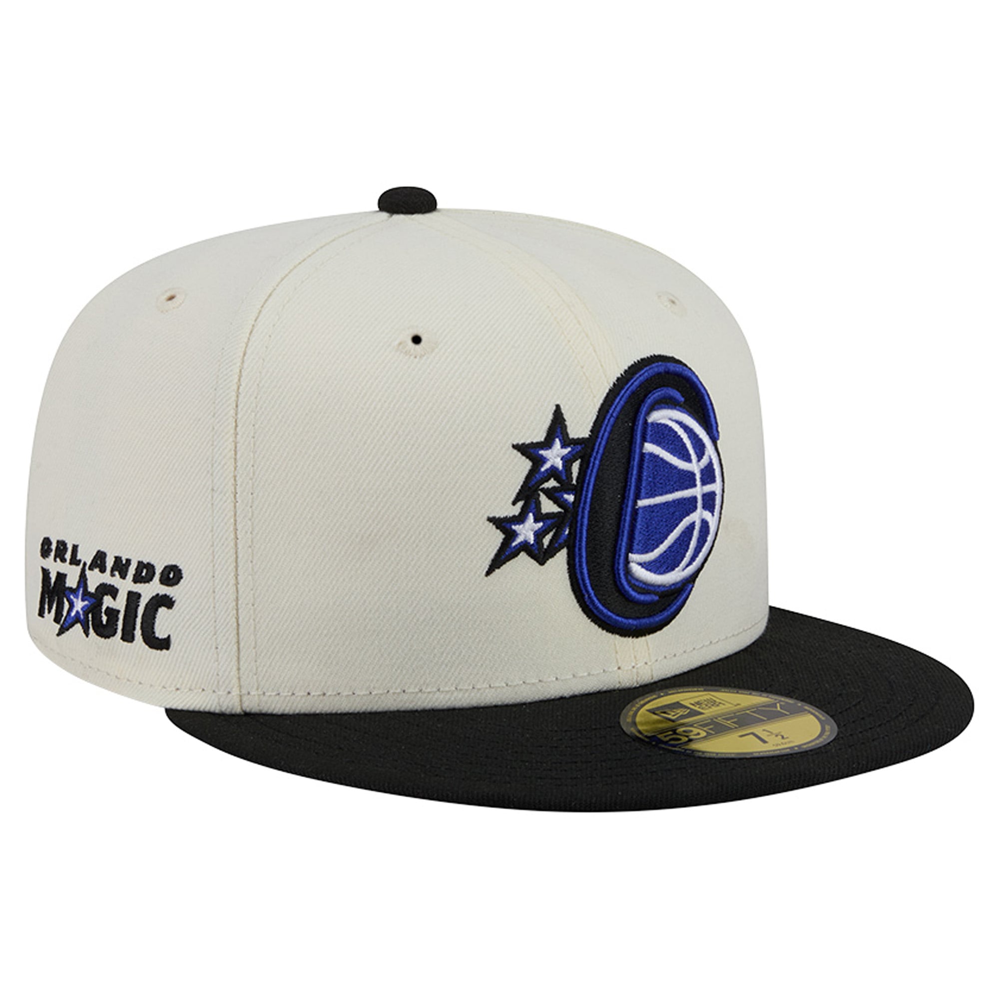 Men's New Era Cream/Black Orlando Magic Deceptor 59FIFTY Fitted Hat