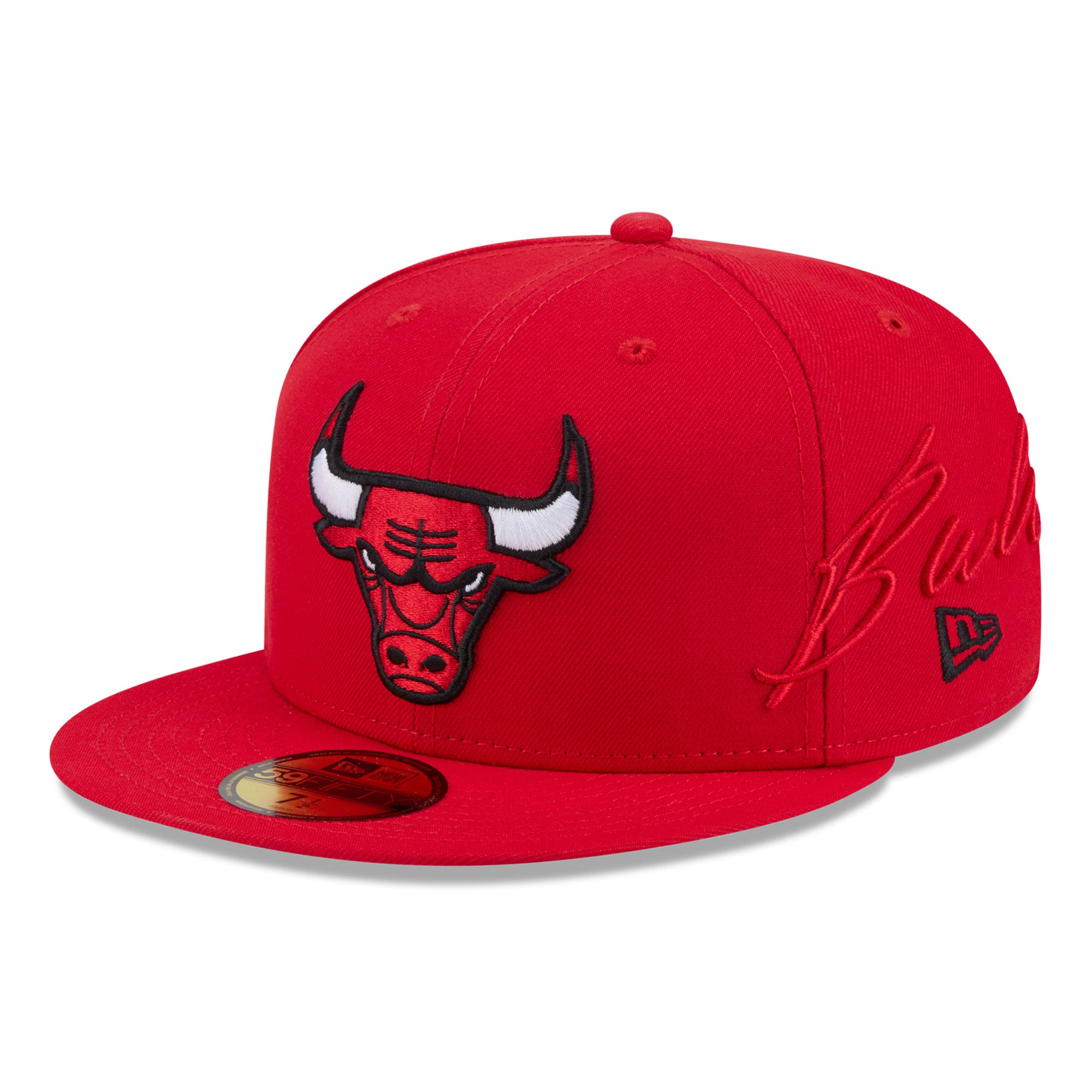 New Era Men's Red Chicago Bulls Side Script 59FIFTY Fitted Hat - Red