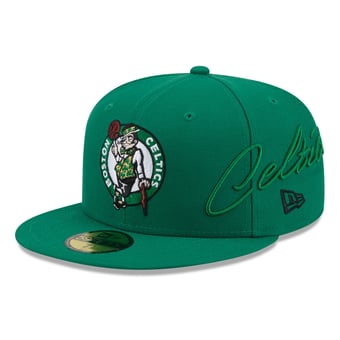 Men's New Era Green Boston Celtics Side Script 59FIFTY Fitted Hat