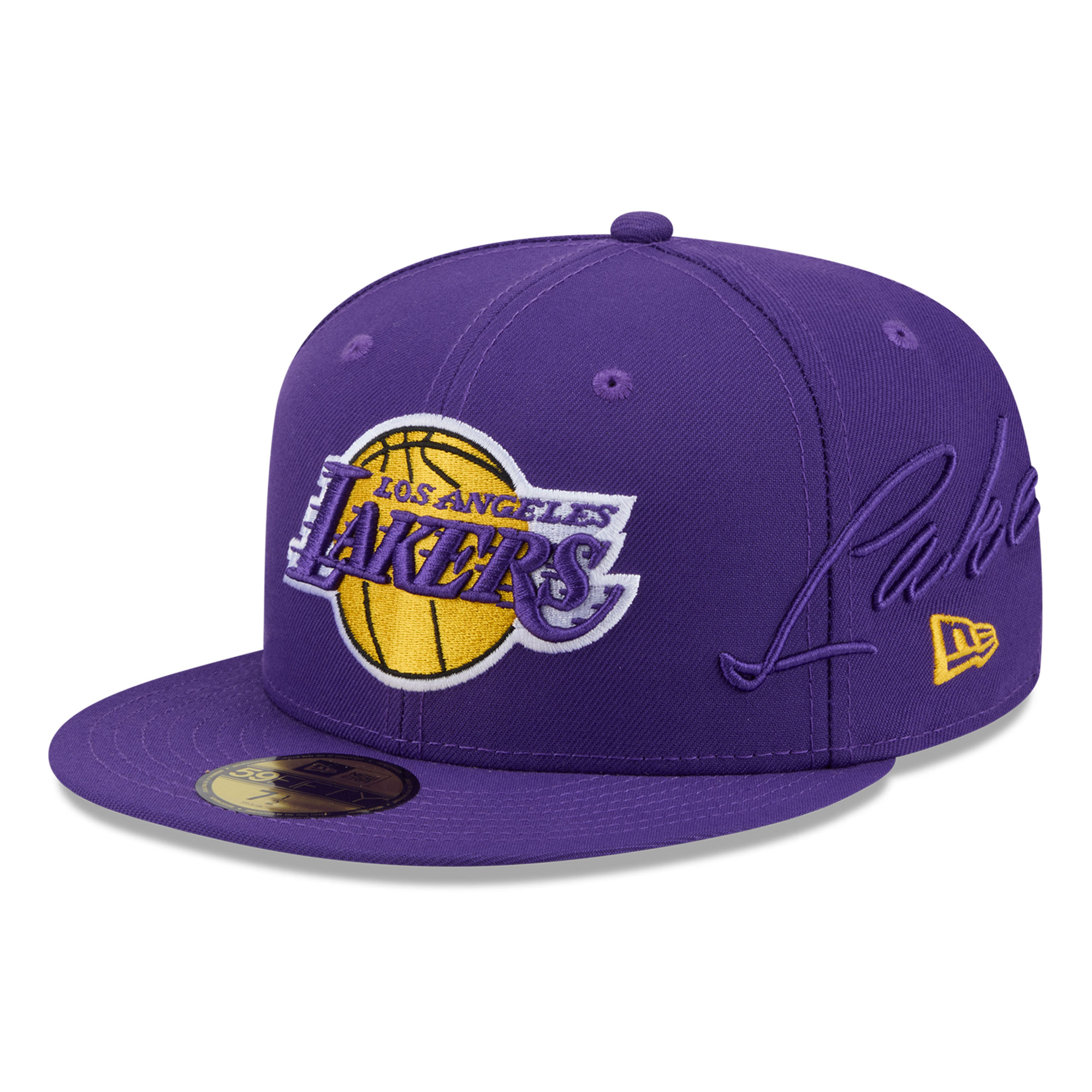 New Era Men's Purple Los Angeles Lakers Side Script 59FIFTY Fitted Hat - Purple
