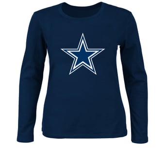 Women's Fanatics Navy Dallas Cowboys Plus Size Primary Logo Long Sleeve T-Shirt