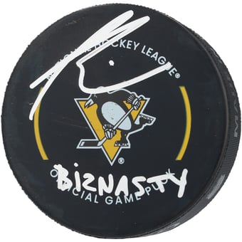 Paul Bissonnette Pittsburgh Penguins Autographed Official Game Puck with "Biznasty" Inscription