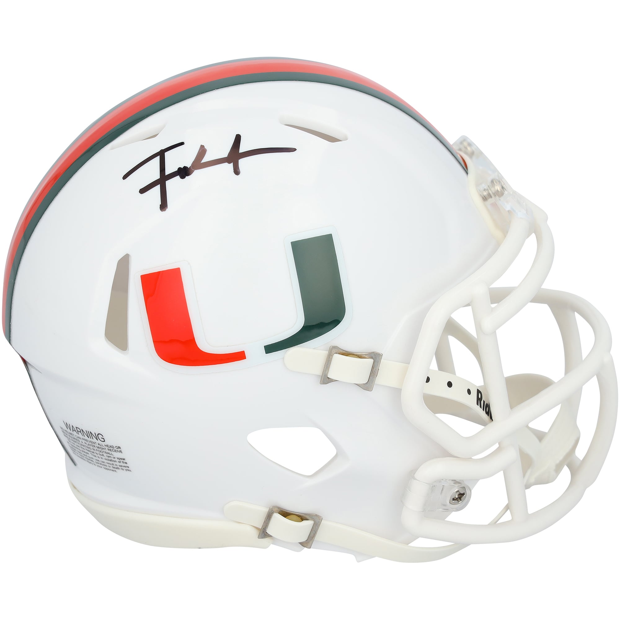 Frank Gore Miami Hurricanes Autographed Riddell Speed Mini Helmet