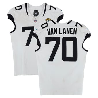 Cole Van Lanen Jacksonville Jaguars Game-Used #70 White Nike Jersey vs. Indianapolis Colts on December 28, 2025