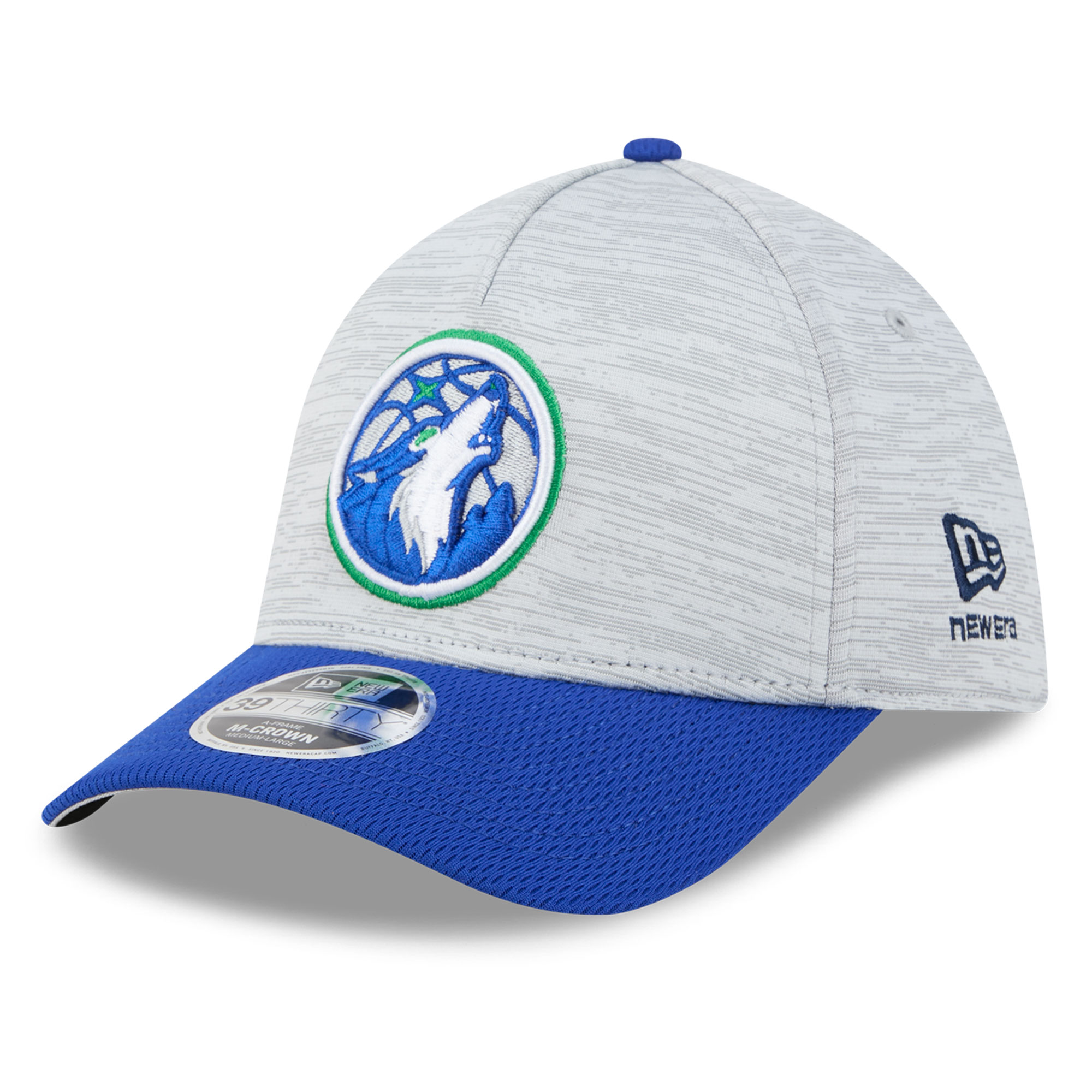 New Era Men's Gray Minnesota Timberwolves 39THIRTY M-Crown Tech Stretch Hat - Gray