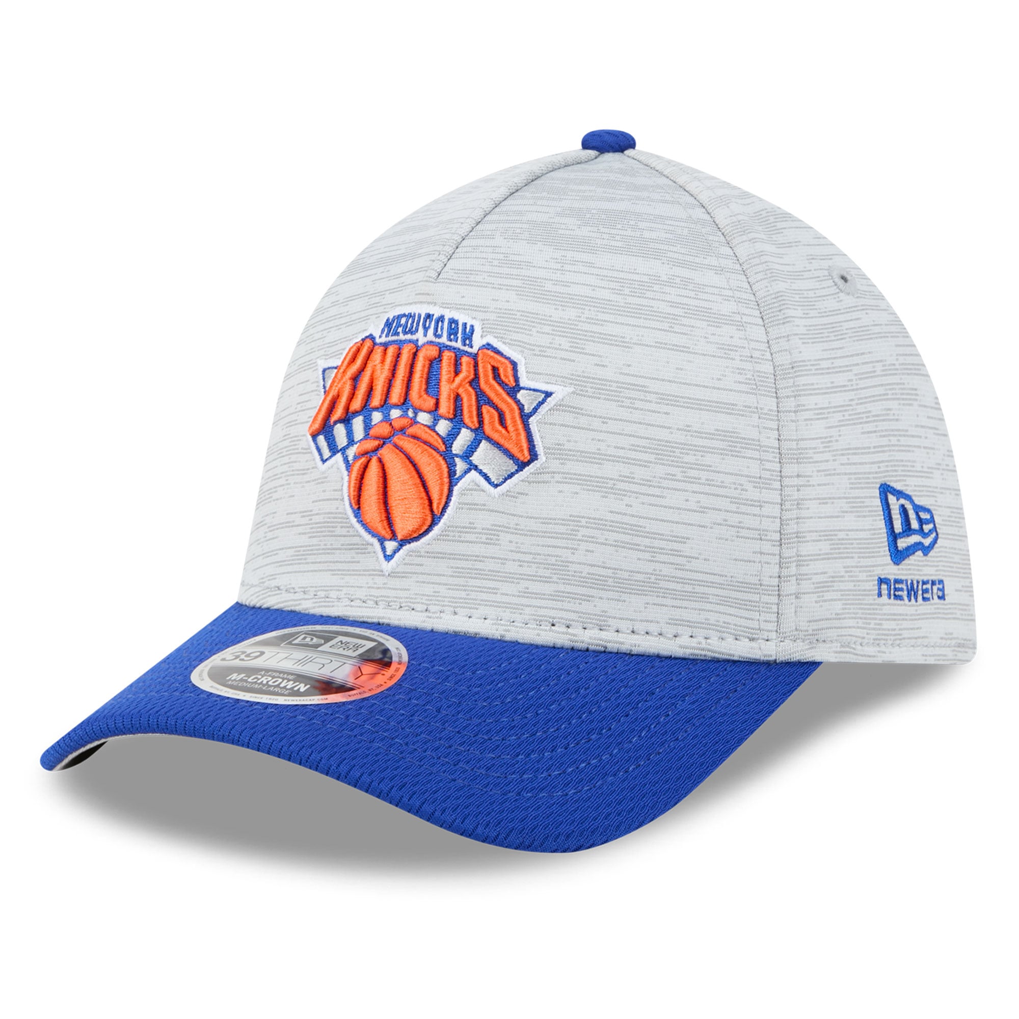 Men's New Era  Gray New York Knicks 39THIRTY M-Crown Tech Stretch Hat