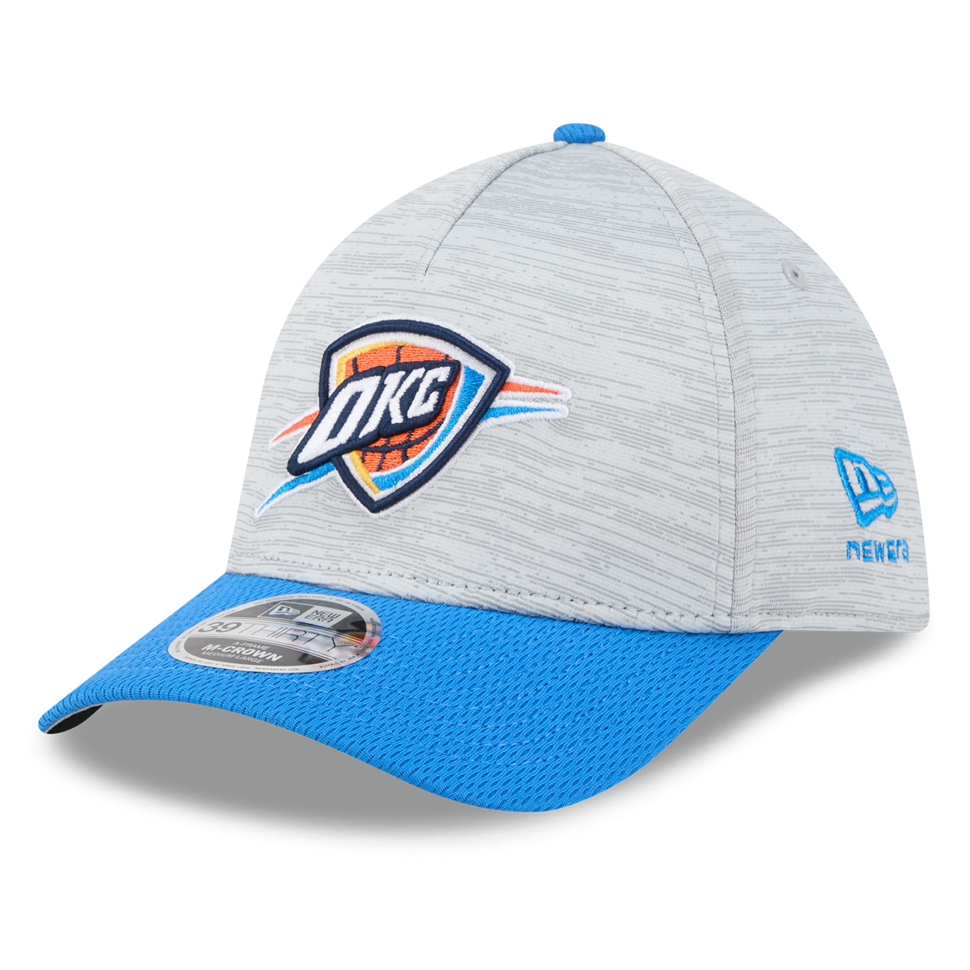 New Era Men's Gray Oklahoma City Thunder 39THIRTY M-Crown Tech Stretch Hat - Gray